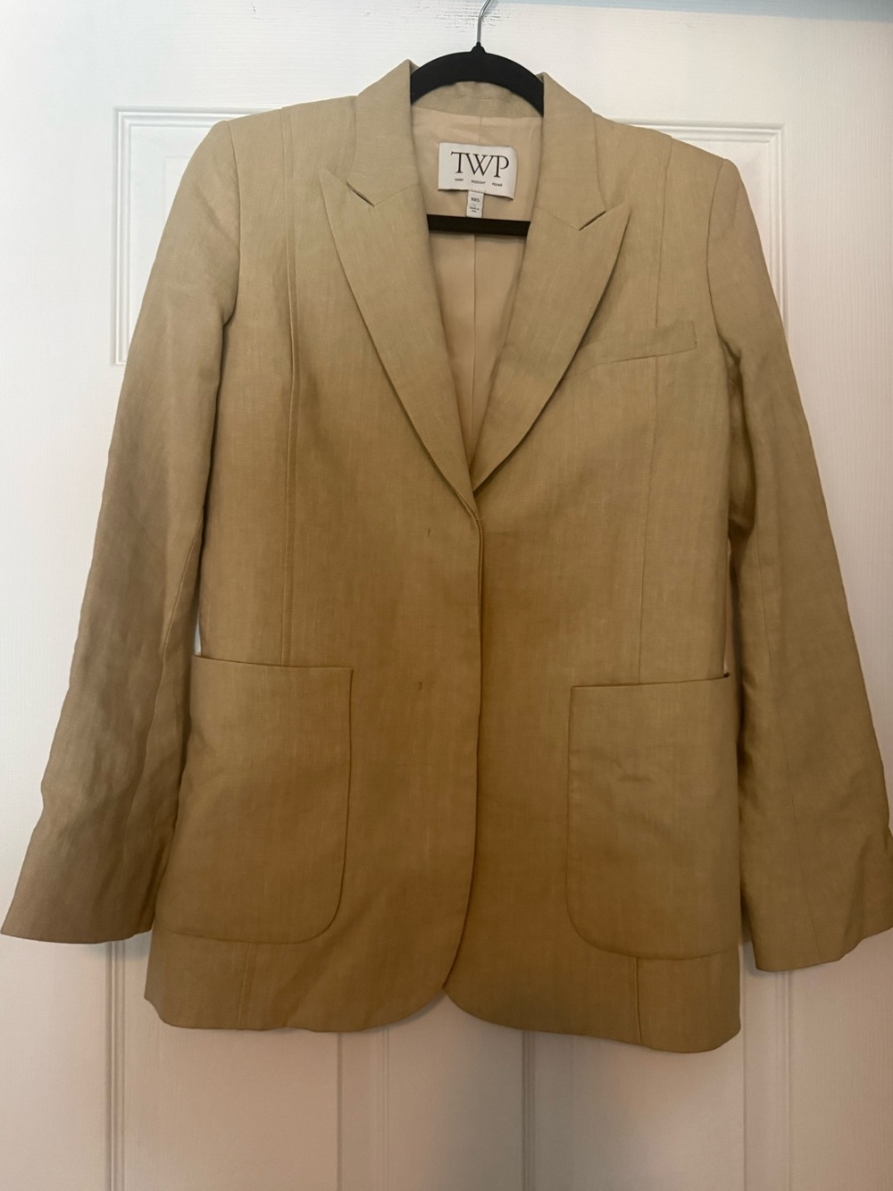 TWP Lightweight Tan Linen Blazer Size XXS Oversized! Brand New!